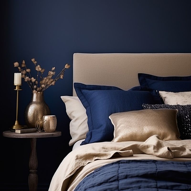 Beige With Blue Walls