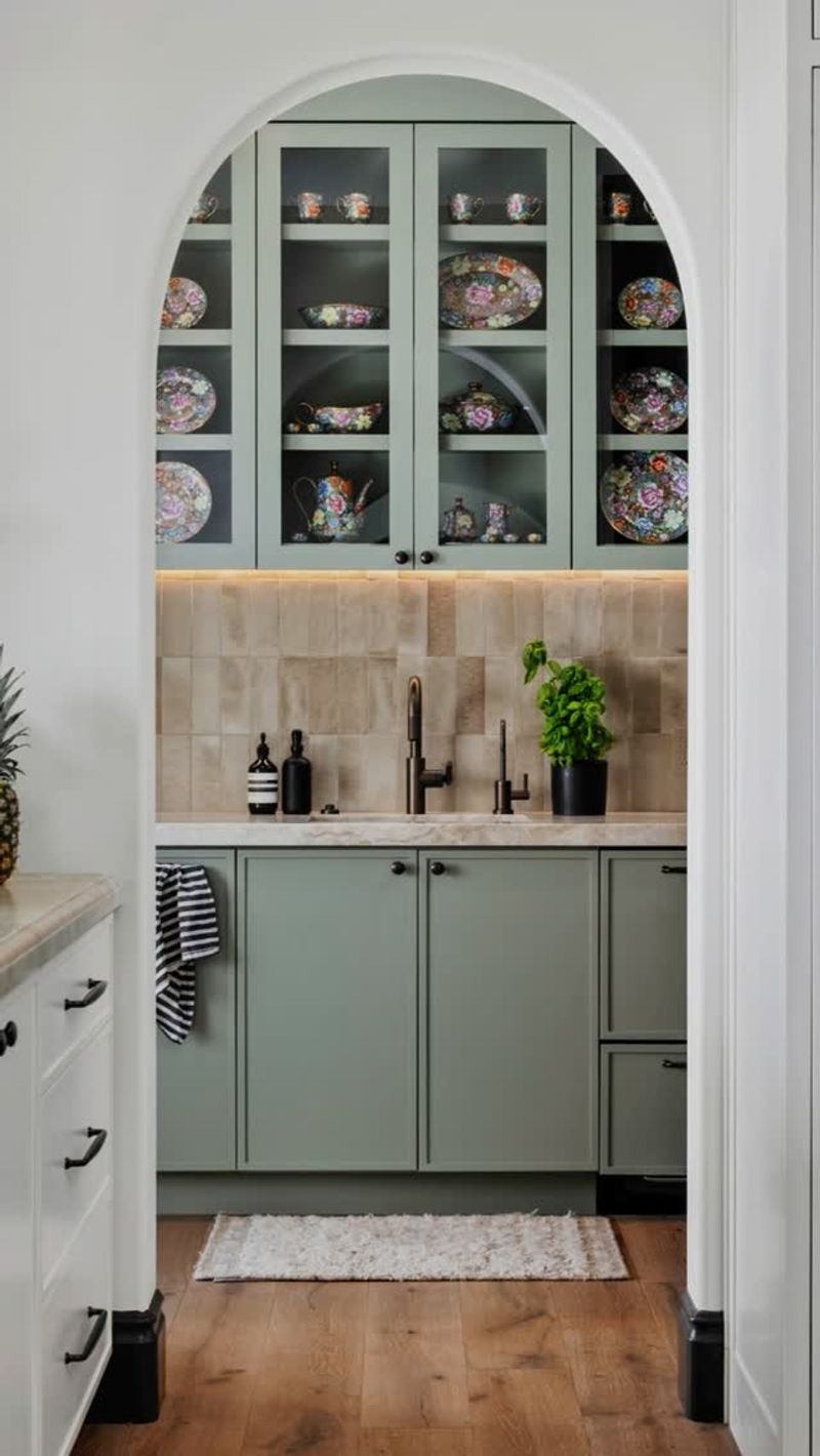 Sage Green Kitchen Pantry