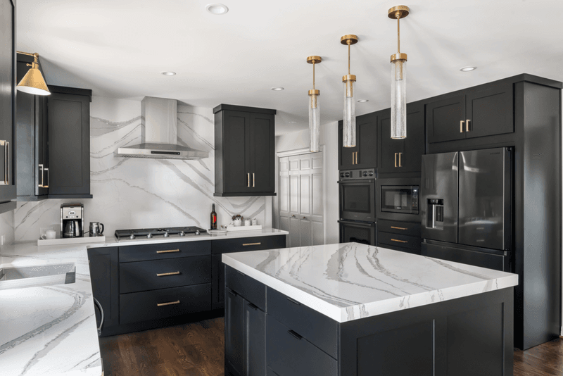 Dramatic Black Cabinets