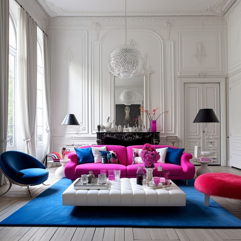 Hot Pink And Blue Together