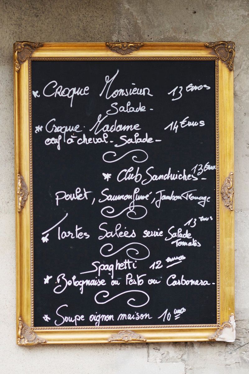 Chalkboard Menus