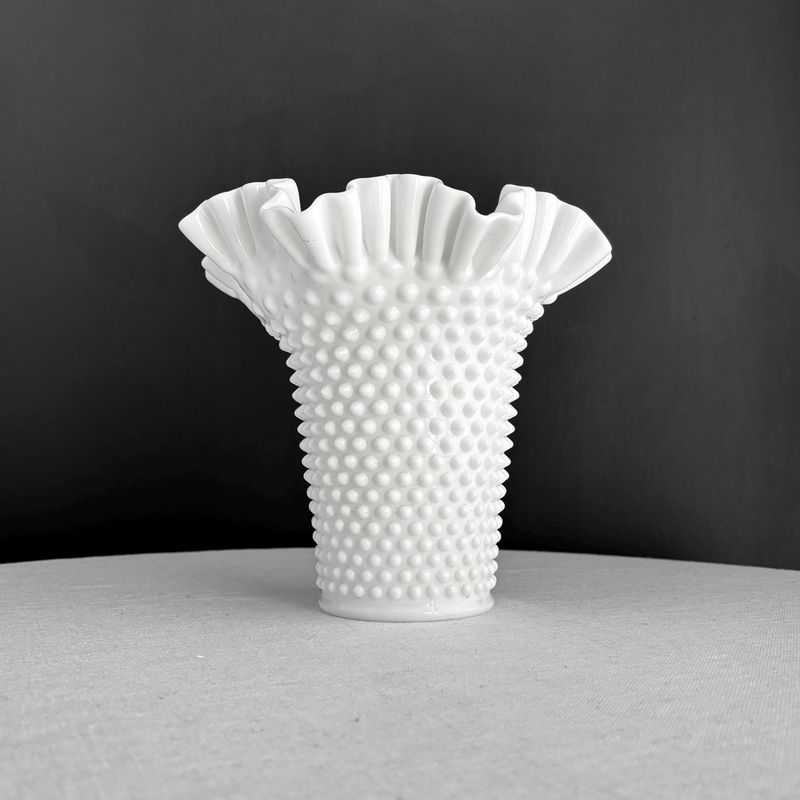 Milk glass vases