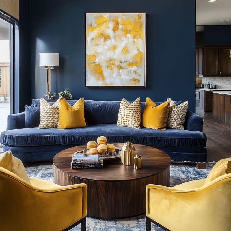 Slate Blue And Amber Yellow