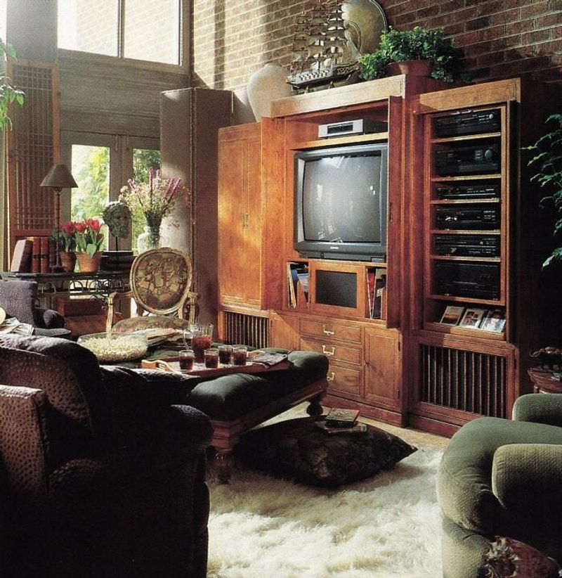 Bulky entertainment centers from the early 2000s