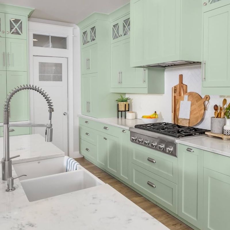Mint Green Cabinets