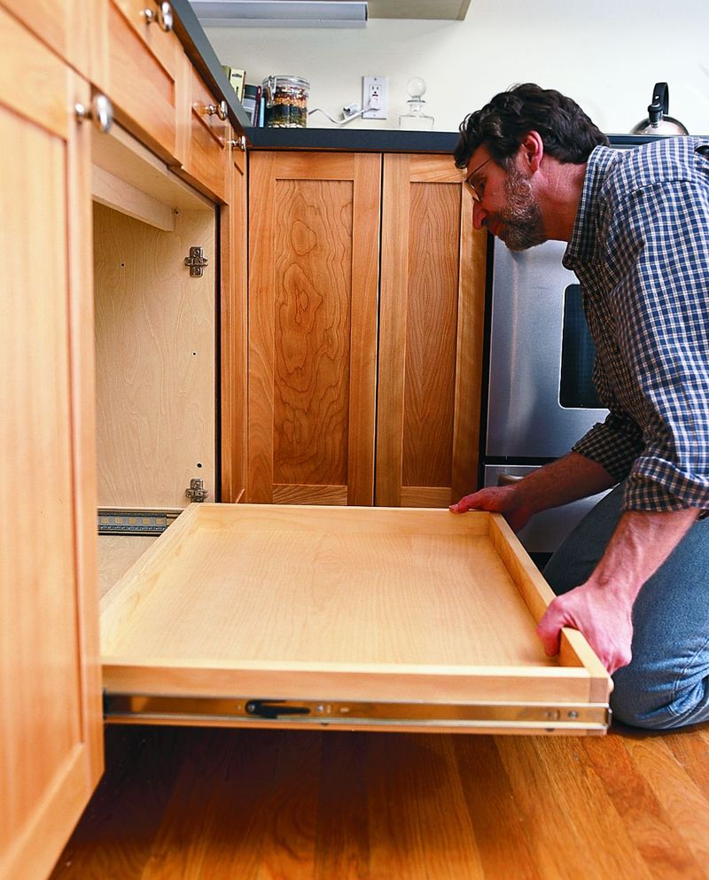 Install Pull-Out Drawers In Lower Cabinets