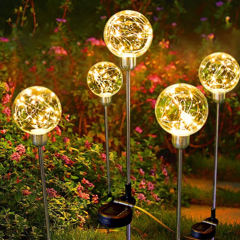 Solar Garden Stakes With Cracked Plastic Globes