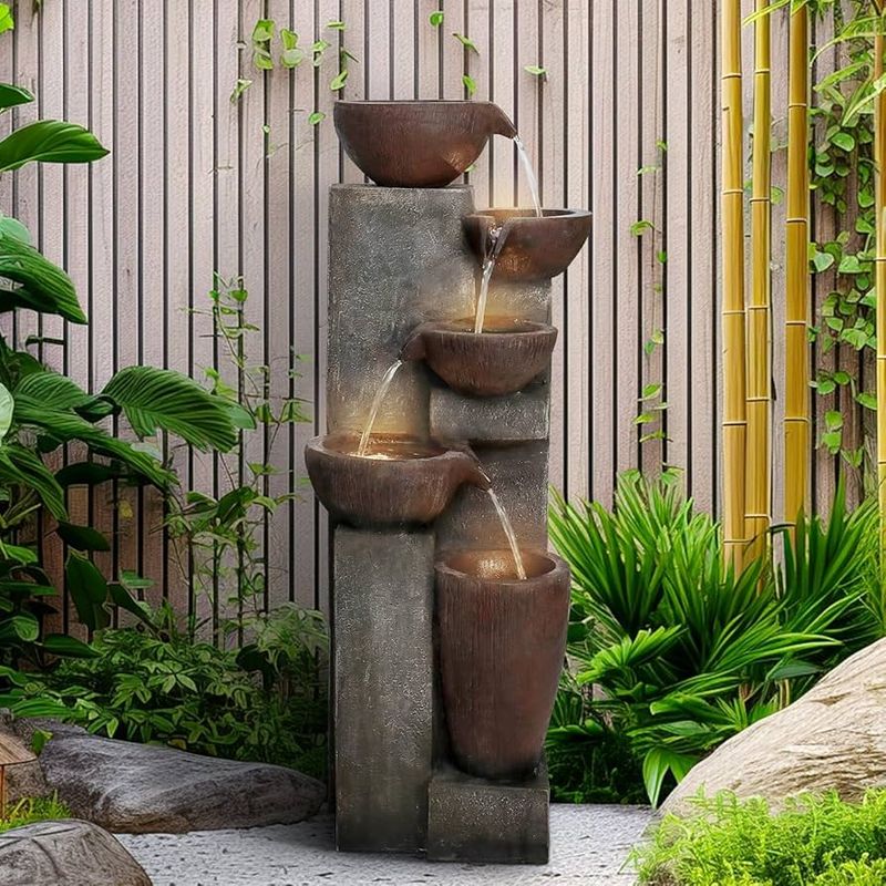 Fountain Features With Colored LED Lights