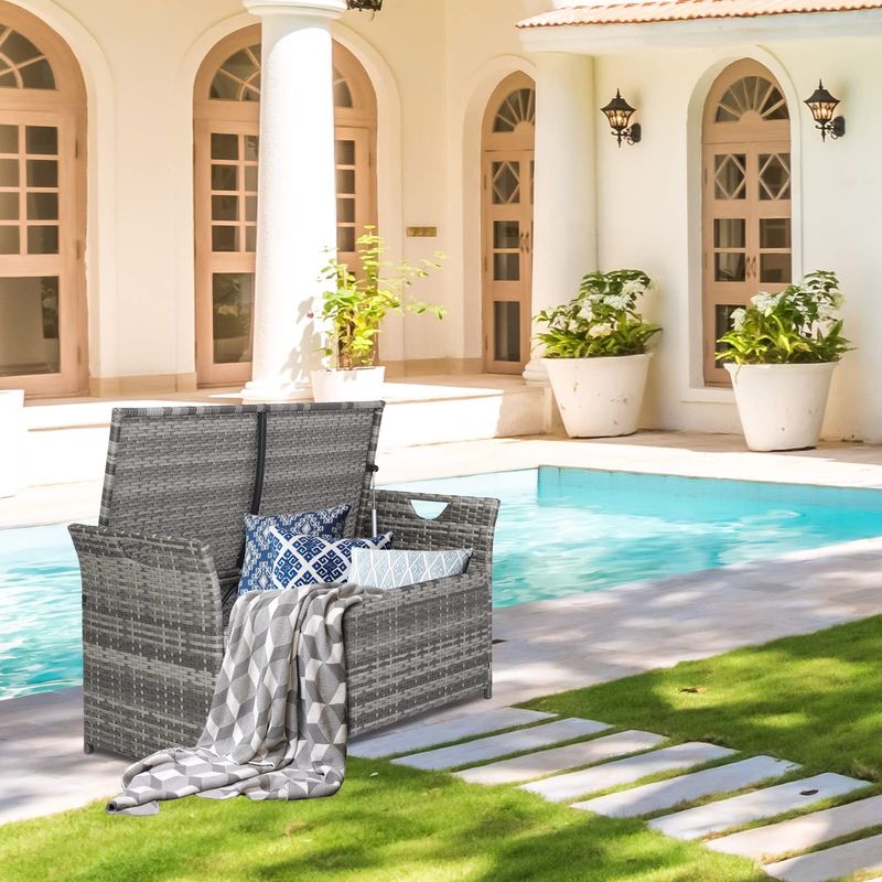 Hidden storage benches doubling as seating