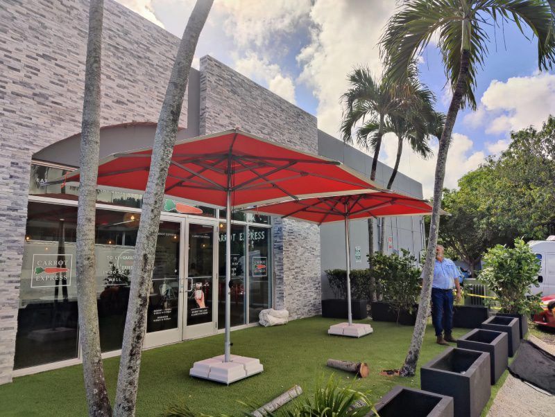 Poorly Maintained or Faded Outdoor Umbrellas