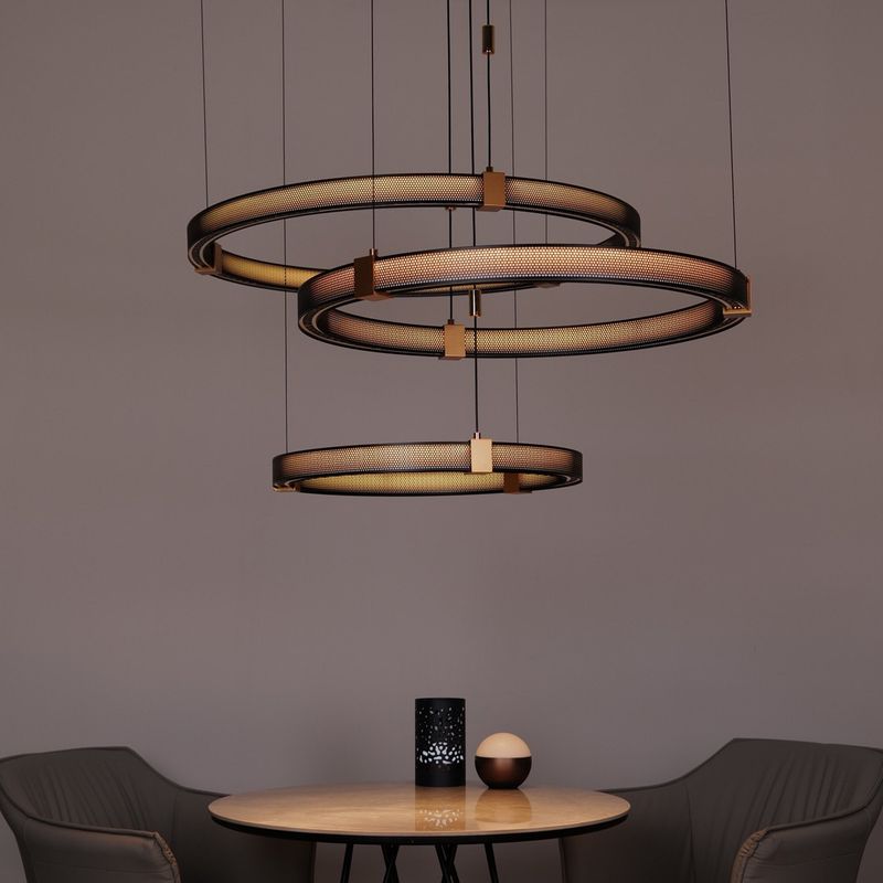 Sculptural LED Ring Chandeliers