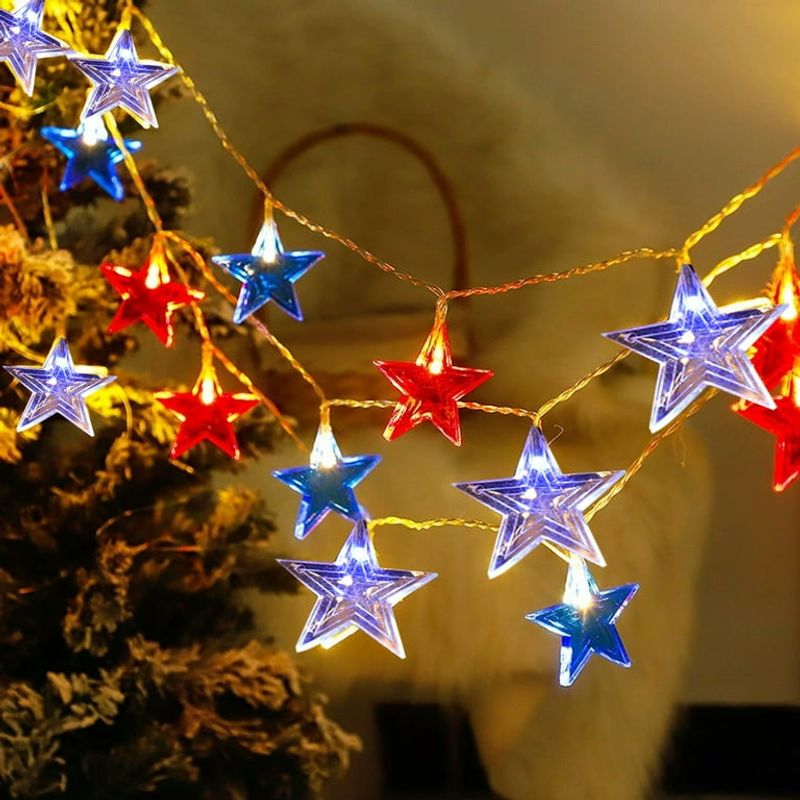 String Lights in Red, White, and Blue
