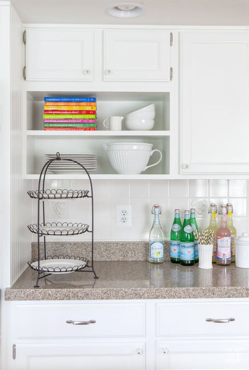 Faux open shelving in kitchens