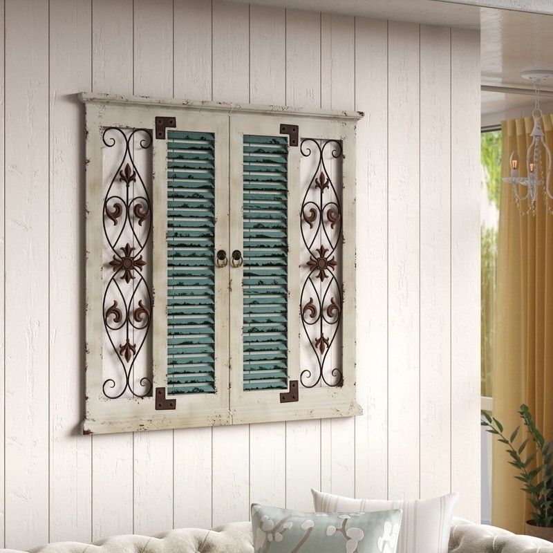 Mounted Antique Window Shutters