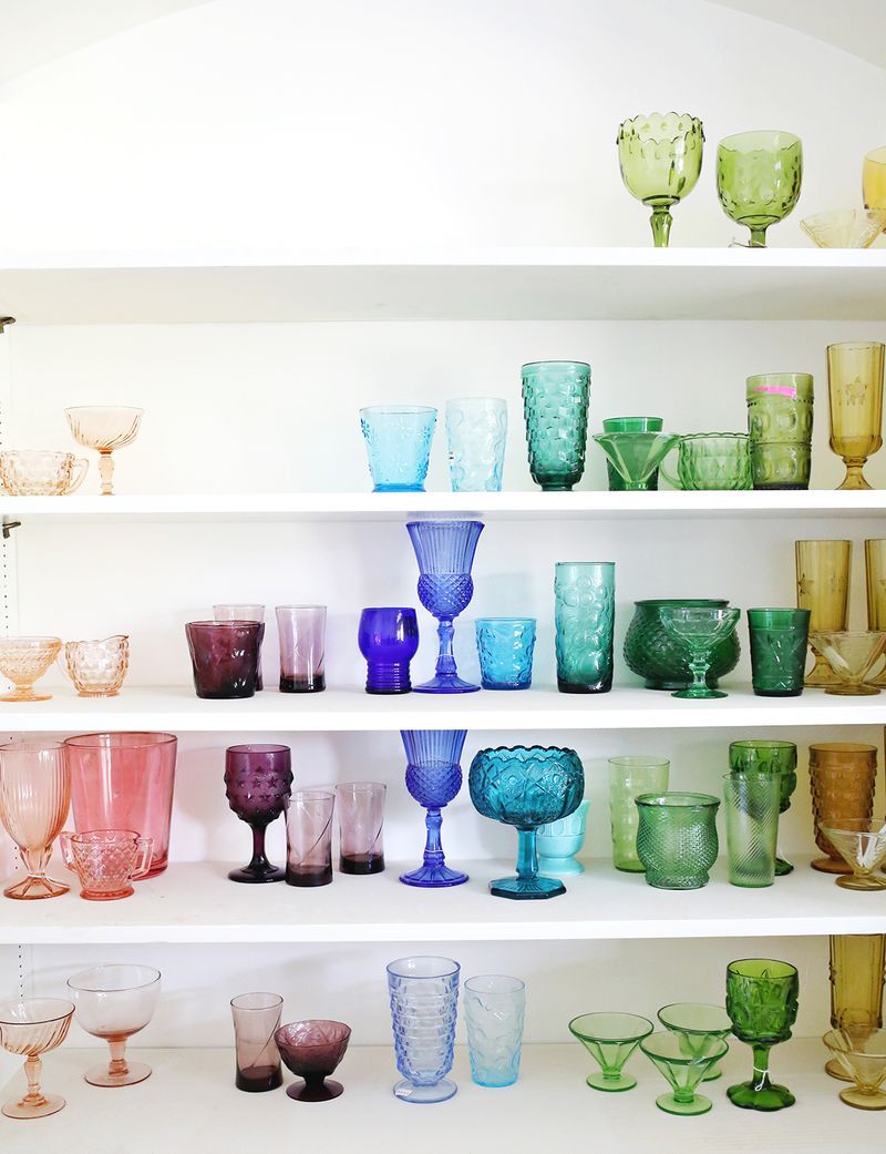 Vintage Glassware Displays