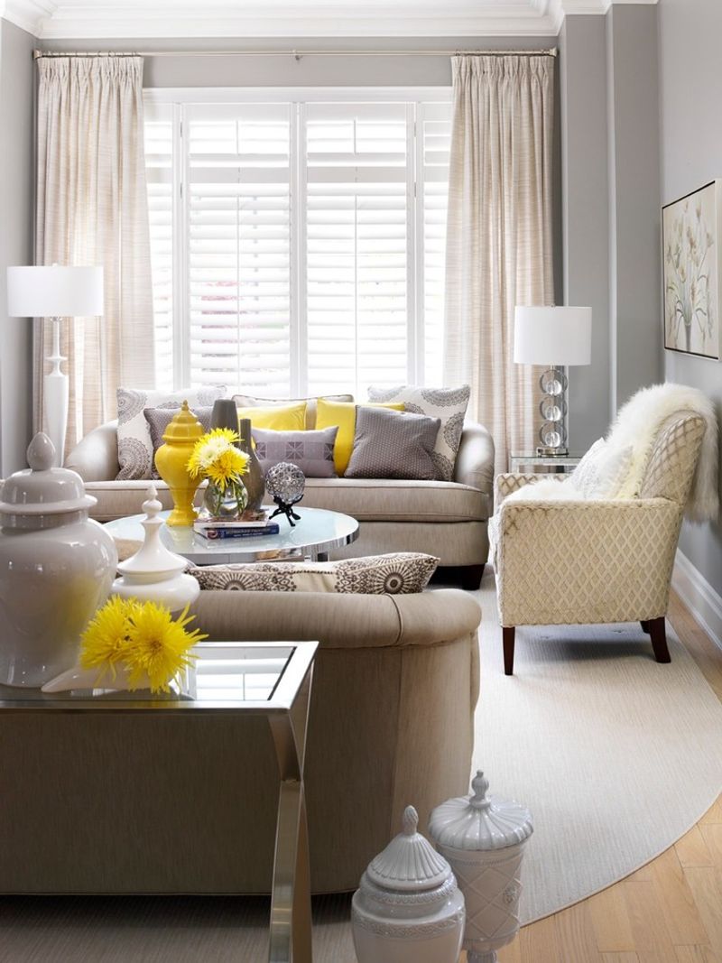 Pale Gray And Sunshine Yellow