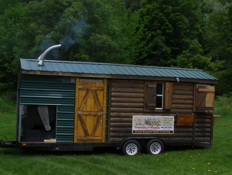 Mobile BBQ Cabin On Wheels