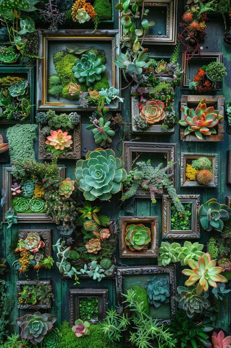 Garden art display with weatherproof fixtures