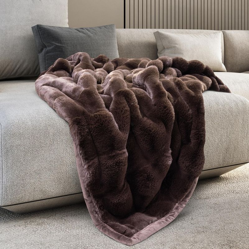 Faux fur throws as pet snuggle zones