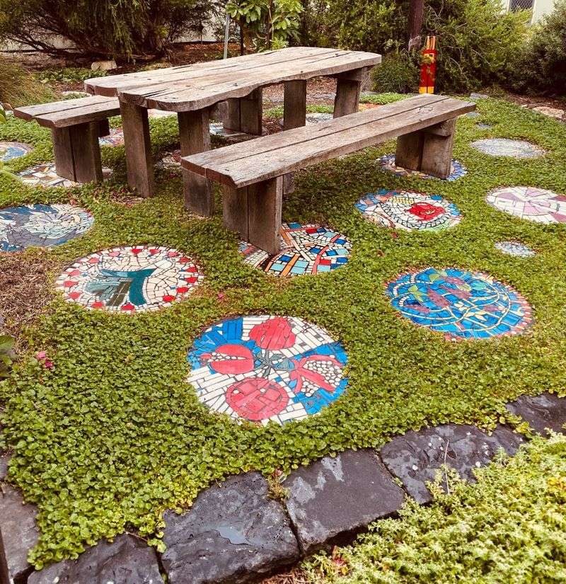 Add Colorful Mosaic Stepping Stones