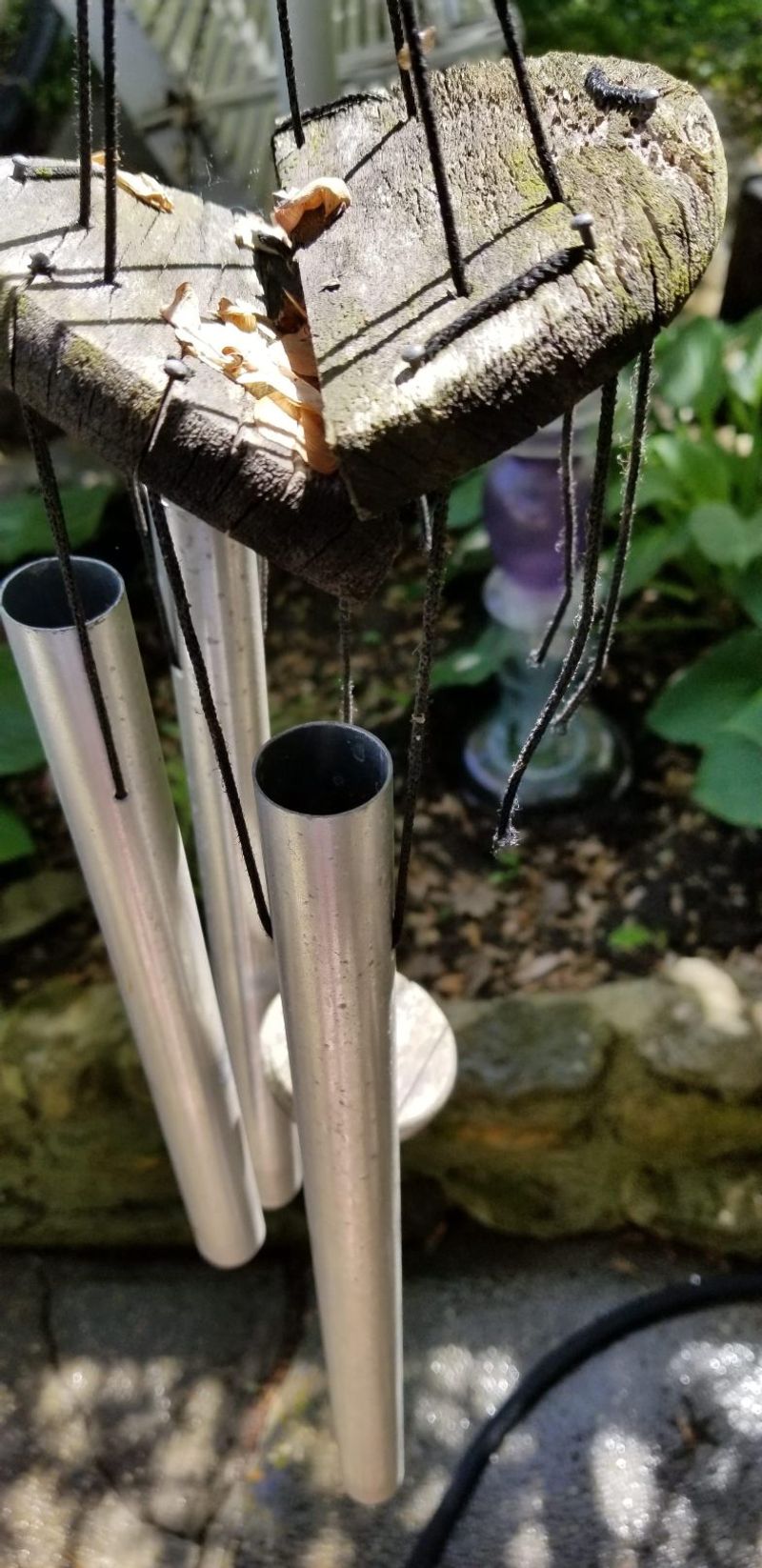 Rusty Metal Wind Chimes Missing Tubes