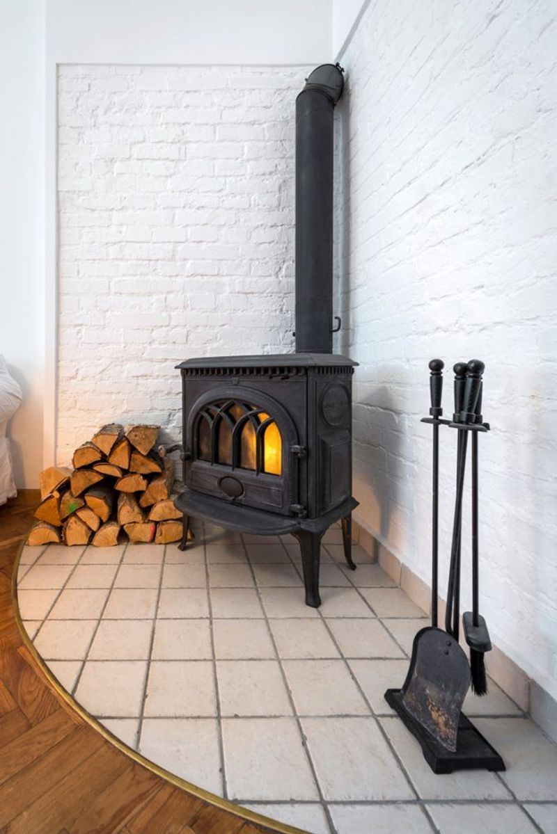 Rustic Wood-Burning Stove Corner