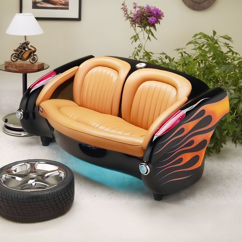 Neon Leather Racing Stripes
