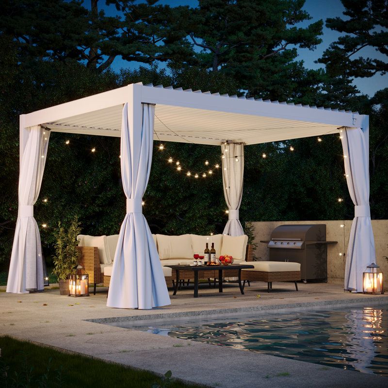 Canopy or Pergola with Fabric Drapes