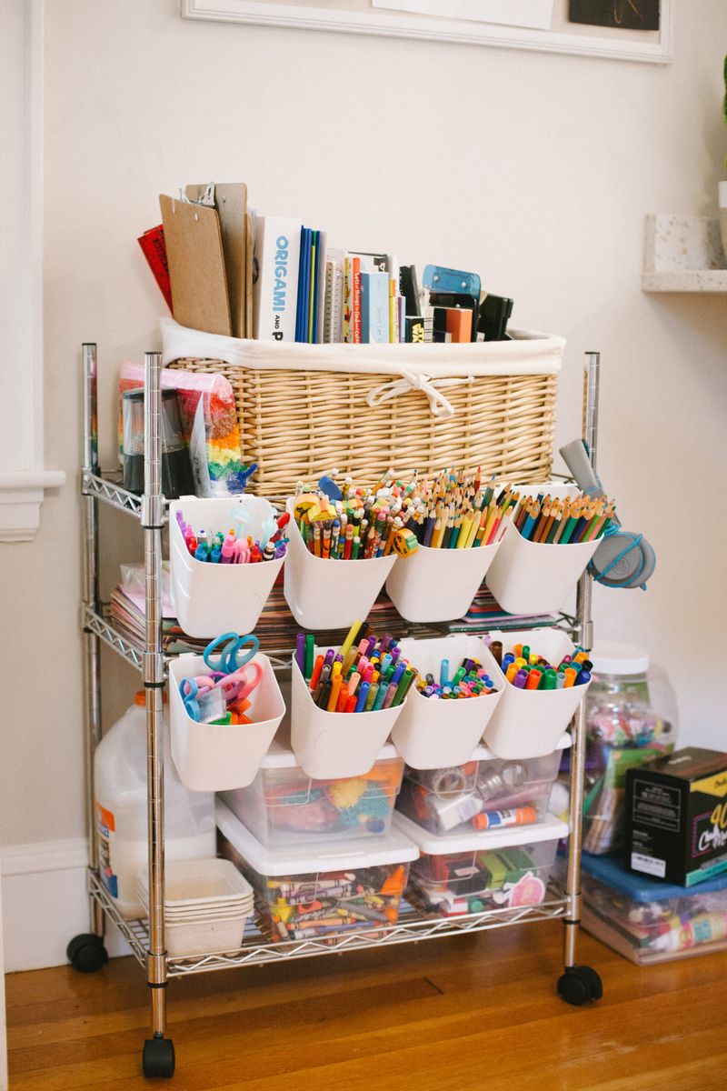 Rolling Cart For Art Supplies And Crafts
