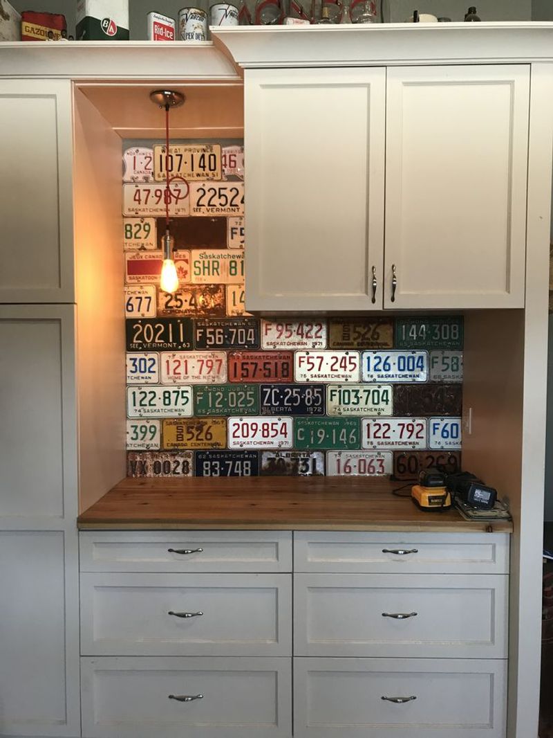 License Plate Backsplash