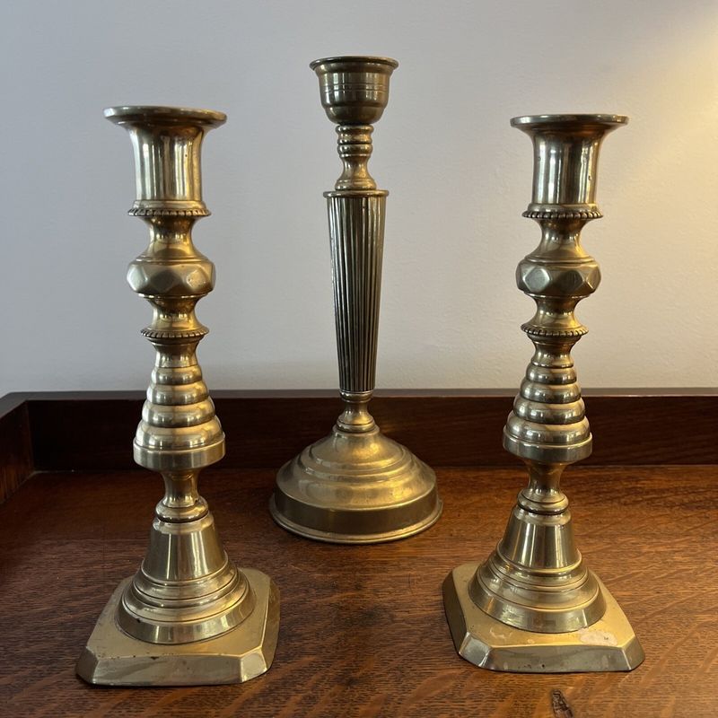 Brass candle holders