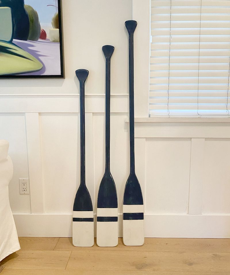 Vintage Oars Create Sculptural Wall Art