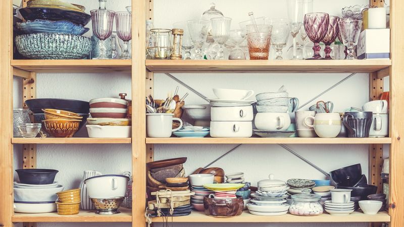 Cluttered Open Shelving