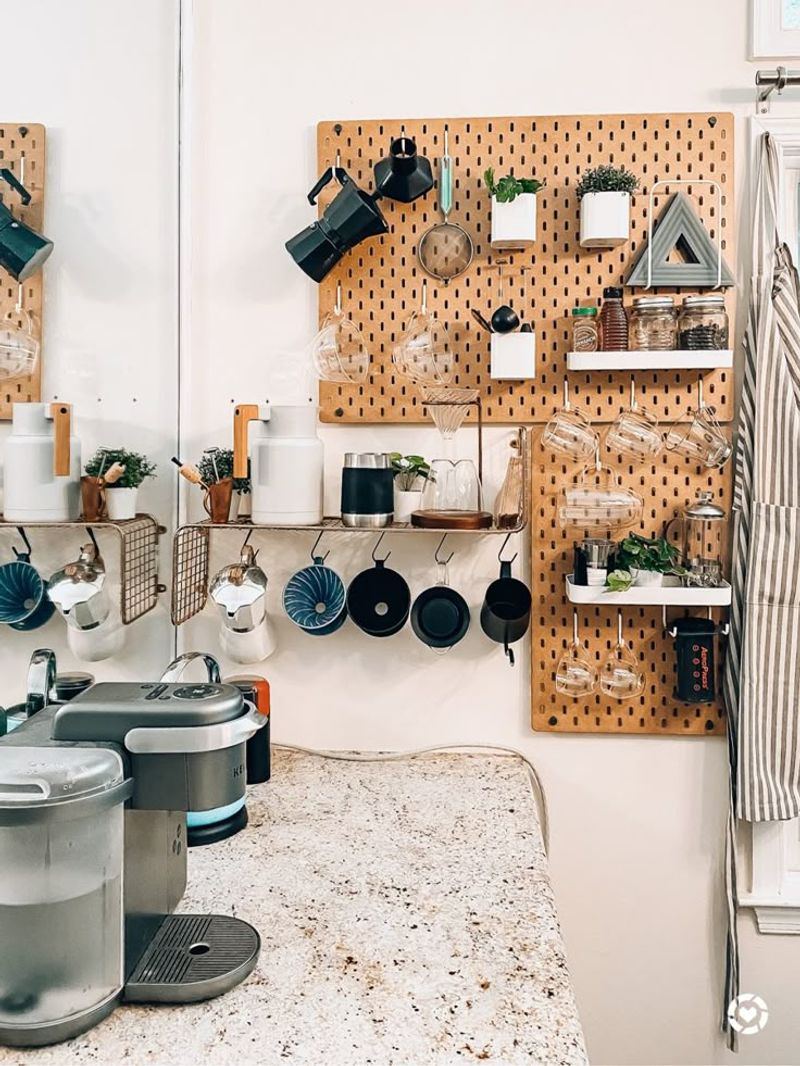 Pegboard Coffee Organization