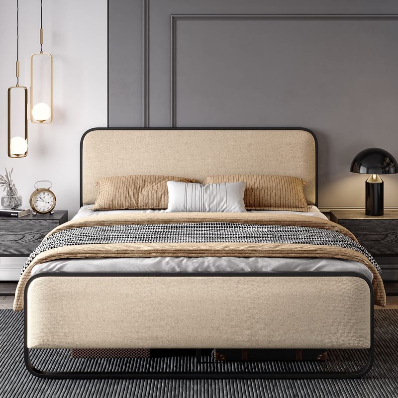 Contemporary Curved Metal Bed