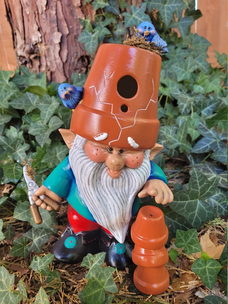 Cracked Ceramic Garden Gnomes