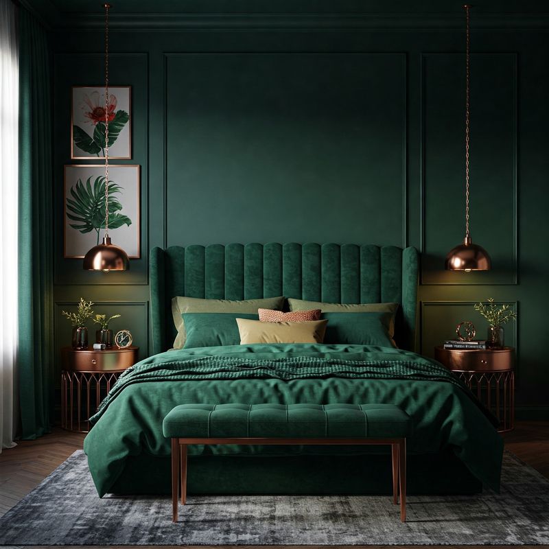 Forest Green Velvet Headboard Dreams