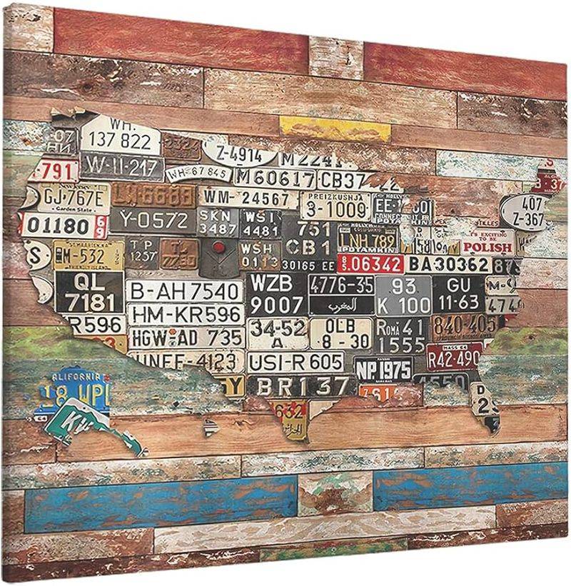 Vintage License Plate Collage