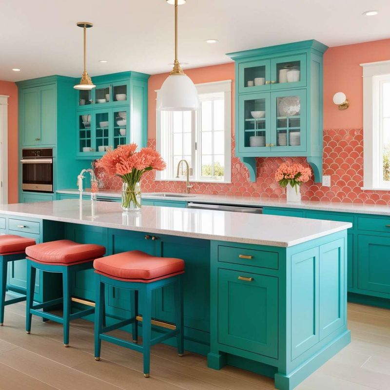 Turquoise Dream with Coral Accents
