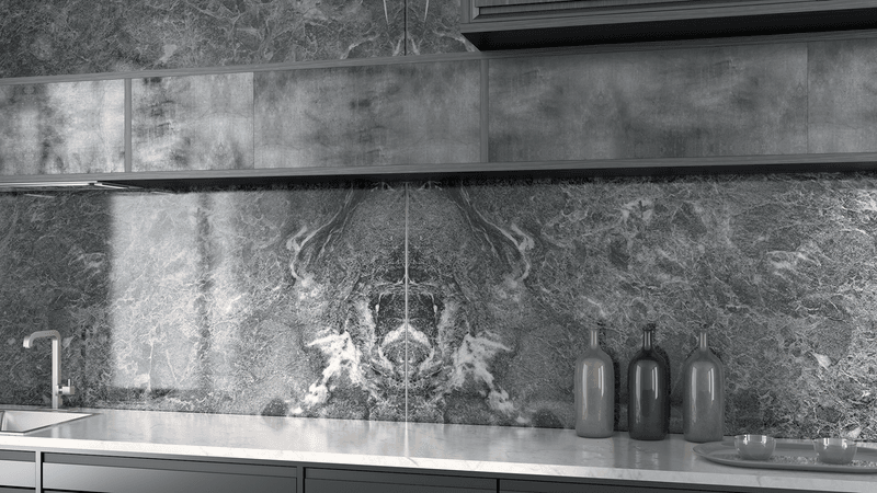 Book-Matched Stone Installation