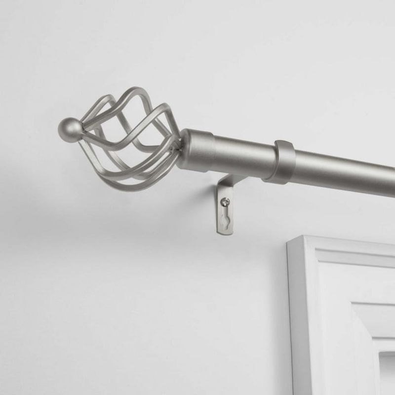 Silver metal curtain rods