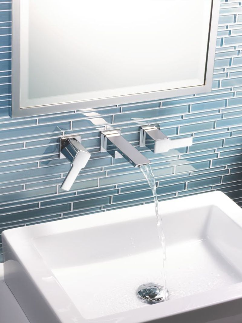 Chrome bathroom fixtures
