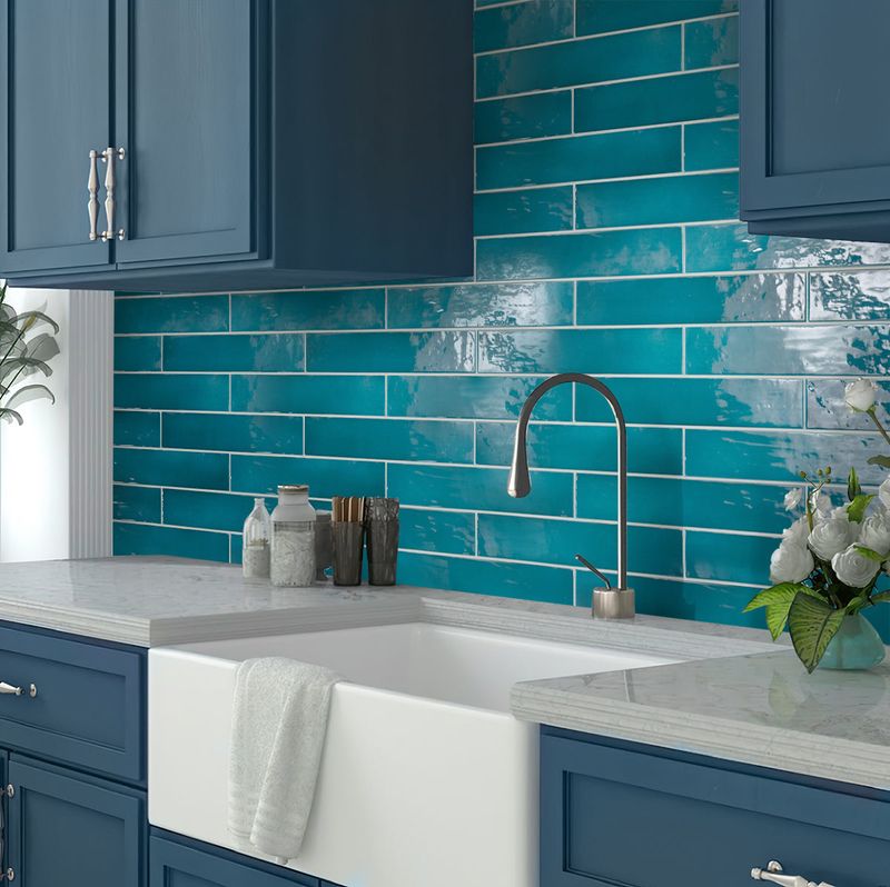 Teal Backsplash