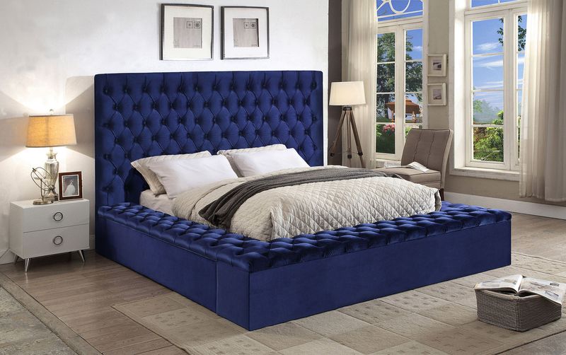 Blue Velvet Headboard