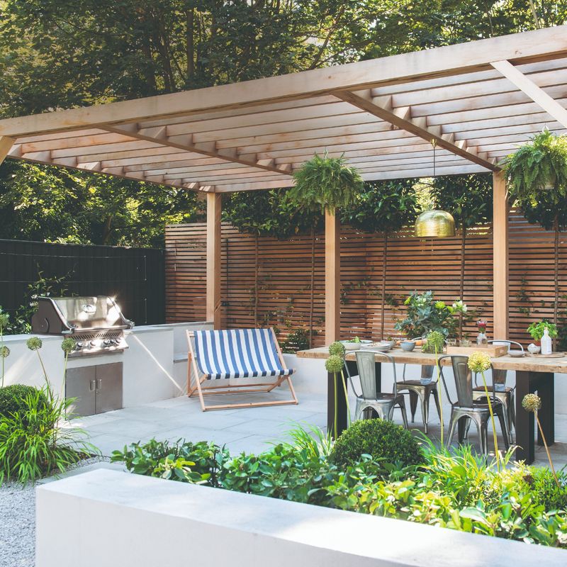Covered Pergola Cooking Space