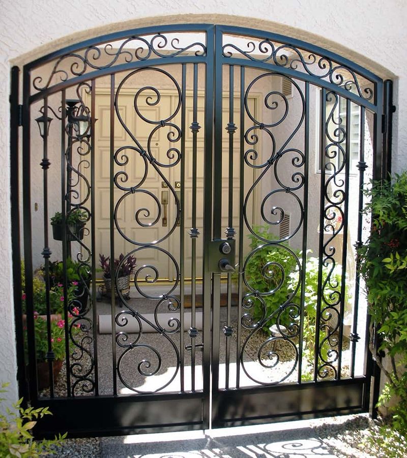 Curved Top Wrought Iron Gate