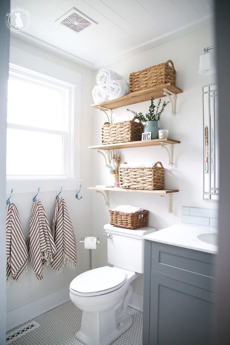 Open Shelves Above Toilet