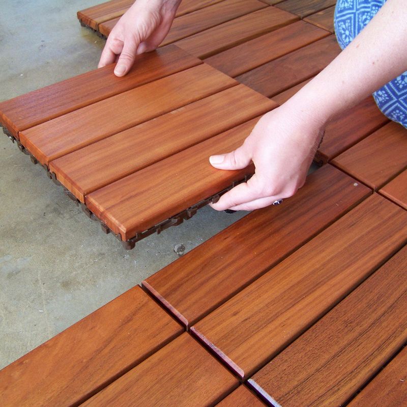 Wooden Deck Tiles Transform Concrete