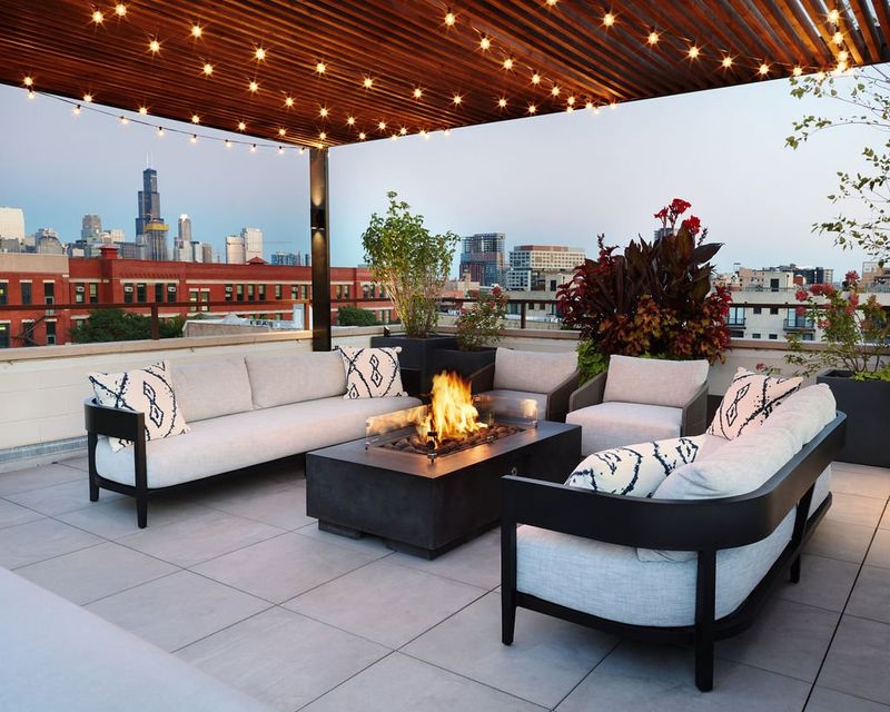 Urban Rooftop With City Skyline Views