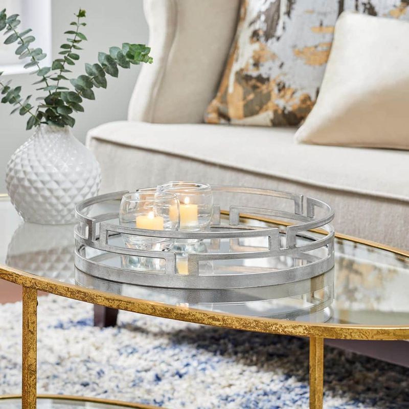 Silver-toned decorative trays